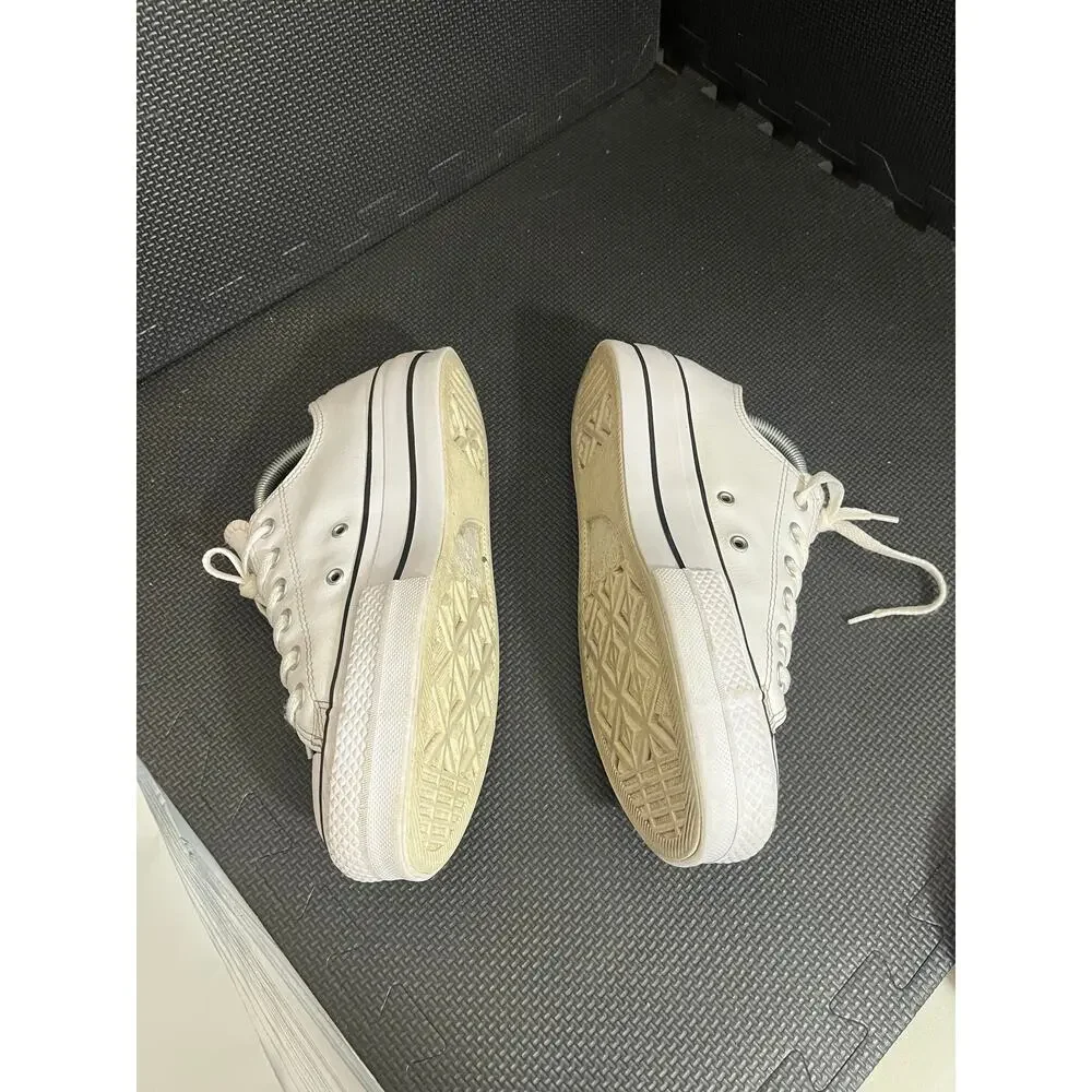 RARE Converse Chuck Taylor All Star LIFT Platform White Tuxedo Black Shoes Sz 9‎